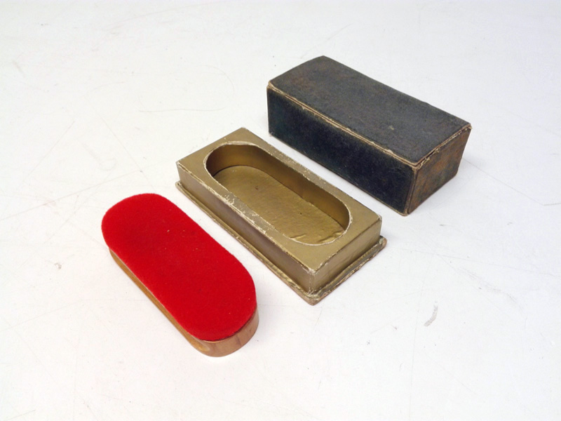 caja almohadilla limpieza discos musica madera carton tela 4.5x13.4x6.5 1u